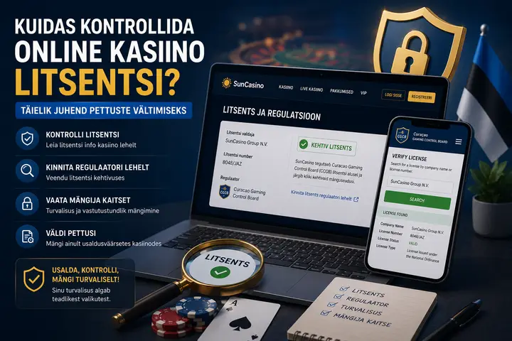 Kuidas kontrollida online kasiino litsentsi? Täielik juhend pettuste vältimiseks